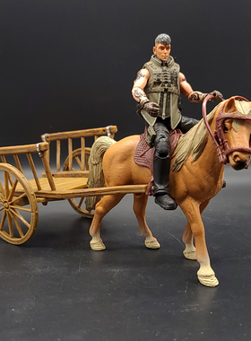 1/18古代兵人场景配件bfs马车3.75寸人偶素体模型diy战马坐骑载具