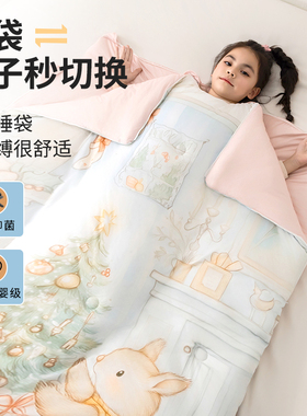 儿童保暖睡袋睡袋秋冬加厚A类宝宝睡觉防蹬防踢被子被褥四季通用