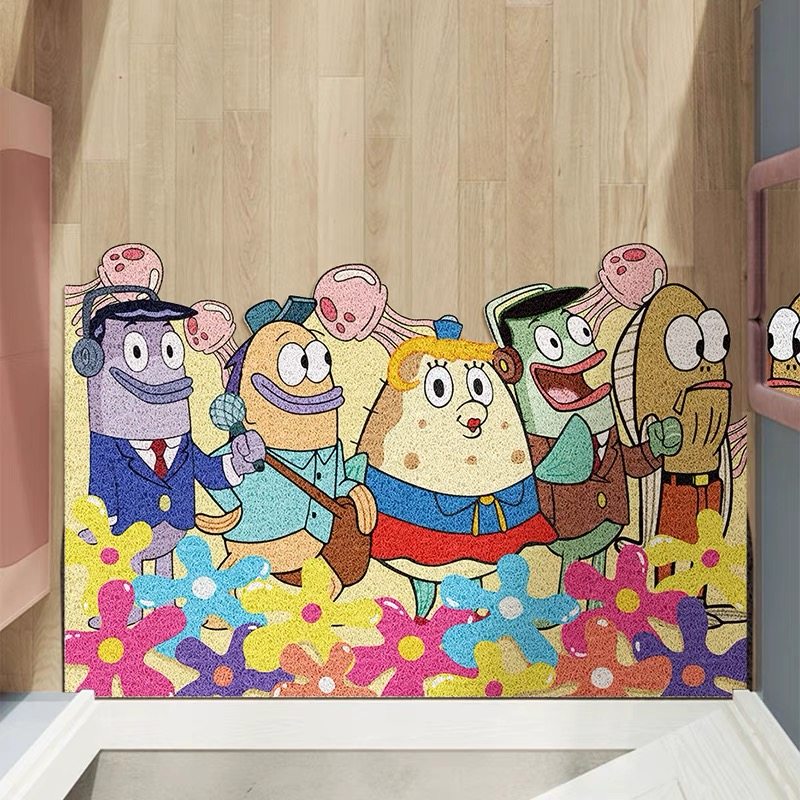 经典海绵宝宝进门门口丝圈脚垫玄关除尘耐脏家用垫子可裁剪卡通垫,居家布艺,入户地垫,淘宝优惠券,粉丝福利购,淘宝优惠卷