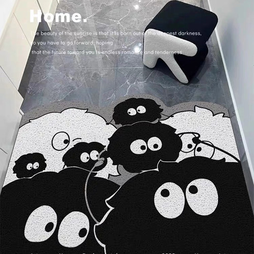 可爱的小煤球超级耐脏丝圈地垫