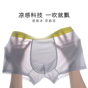 NAIWEI 2件新款男士内裤冰丝四角运动速干无痕青少年男款平角短裤