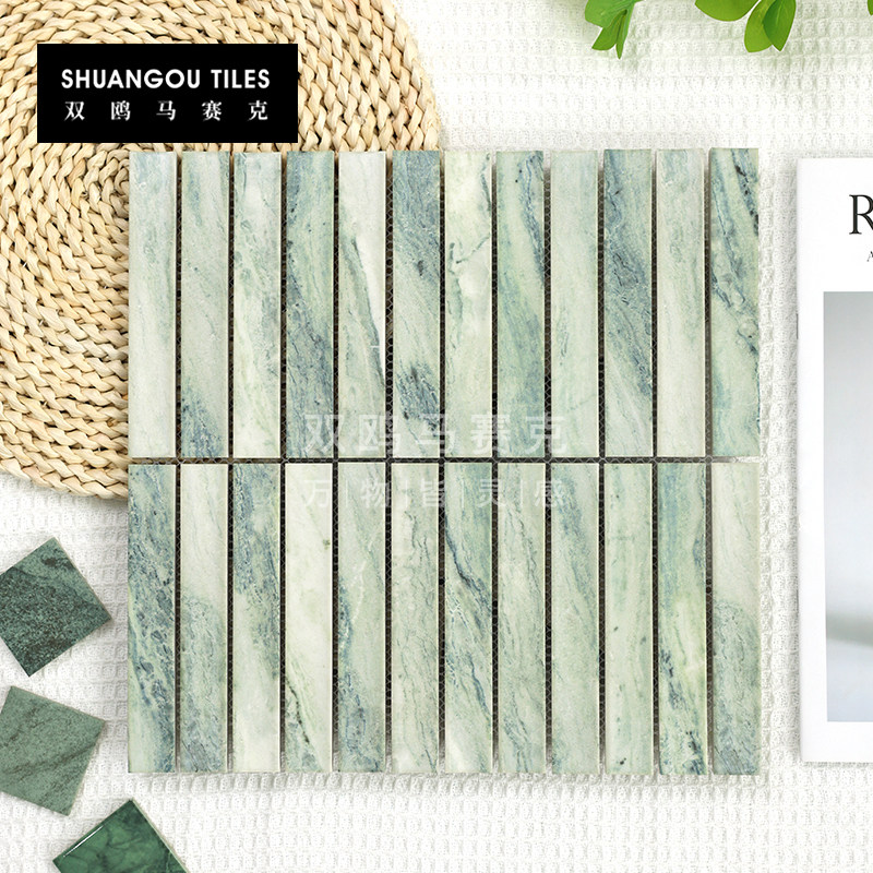 双鸥云中系列长条月牙石纹马赛克浴室厨房咖啡厅民宿餐厅吧台瓷砖,家装主材,马赛克,淘宝优惠券,粉丝福利购,淘宝优惠卷