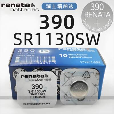 Renata瑞士390氧化银手表电池SR1130适用石英表斯沃琪swatch原装