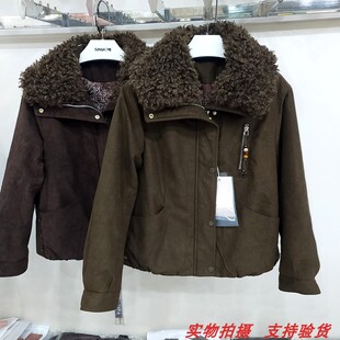 鑫伊智祥65B-65专柜冬季新款羊羔毛羽绒棉衣棉袄鹿皮绒女装