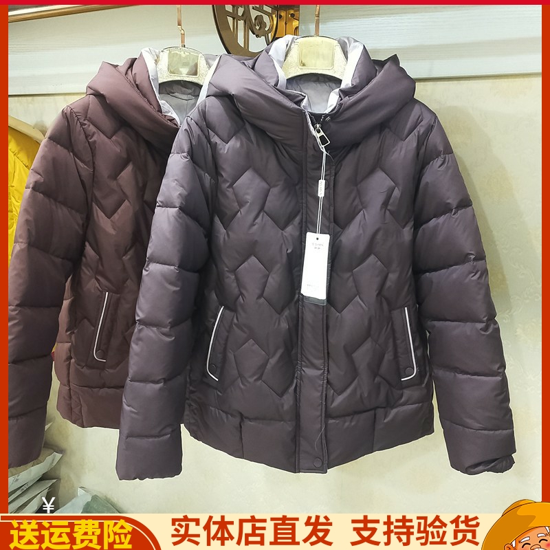 连帽妈妈拼色保暖棉衣棉服女装