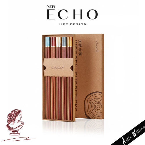 ECHO高档彩贝翅木筷子一人一筷
