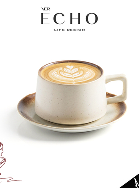 ECHO丨缩口 SGHR日式小众陶瓷咖啡杯碟家用拉花杯子下午茶杯礼物