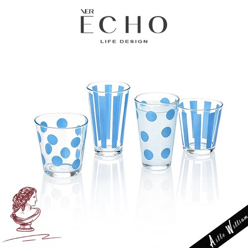 ECHOins治愈蓝色牛奶玻璃水杯