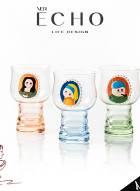 ECHO丨梵高 BHUDW小众设计感手绘玻璃啤酒杯高颜值果汁杯高脚水杯