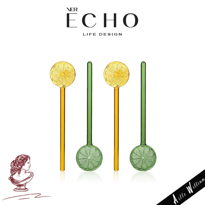 ECHO高颜值可爱玻璃搅拌棒长柄勺图片