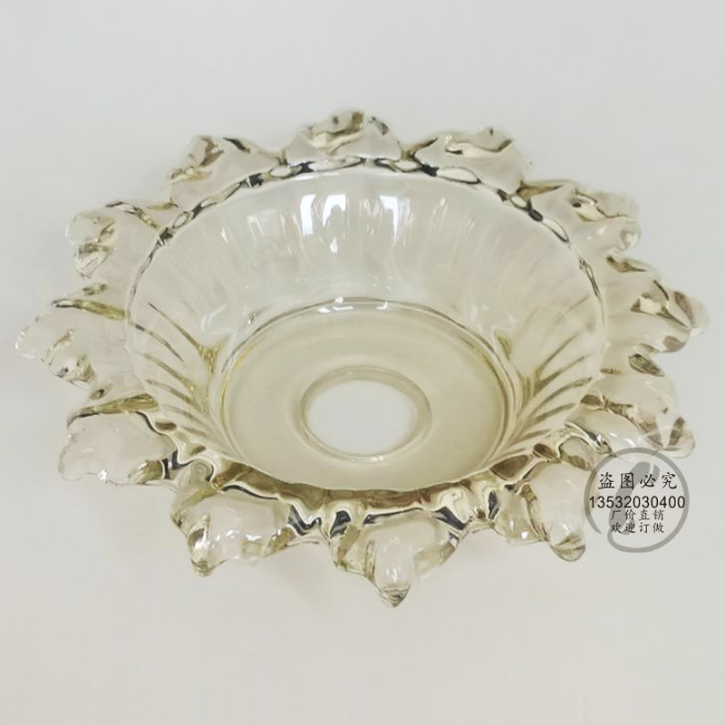 客厅吊灯水晶灯配件玻璃灯罩水晶吊灯弯臂喇叭花碟吊灯玻璃灯碟子
