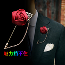 韩版 胸花配饰 玫瑰流苏胸针黑色胸花 司仪胸饰西装 手工胸针男女款