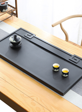 天然乌金石茶盘单盘家用简约茶具客厅整块高档石头茶海茶台盘托盘