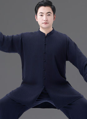 亚麻太极服男高端太极服2026新款