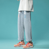 港风印花宽松休闲牛仔裤XZ214-8906-P45，男装牛仔裤，星座1204-3