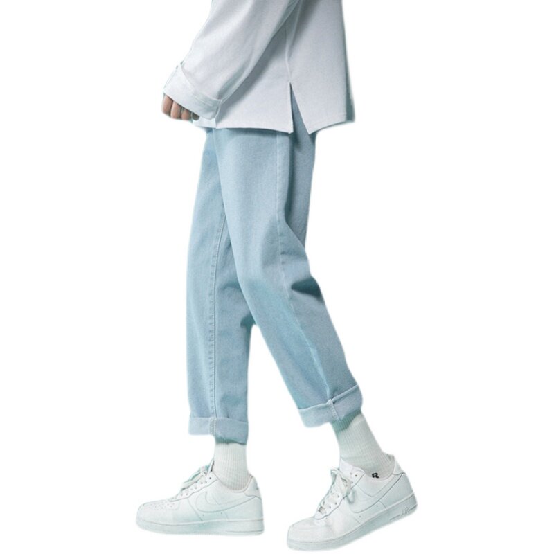 21新款牛仔裤宽松直筒百搭九分裤子潮XZ214-8202-P40控59,男装牛仔裤,星座1204-3