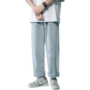新款港风印花休闲直筒牛仔裤 XZ214-8 908-P45图片