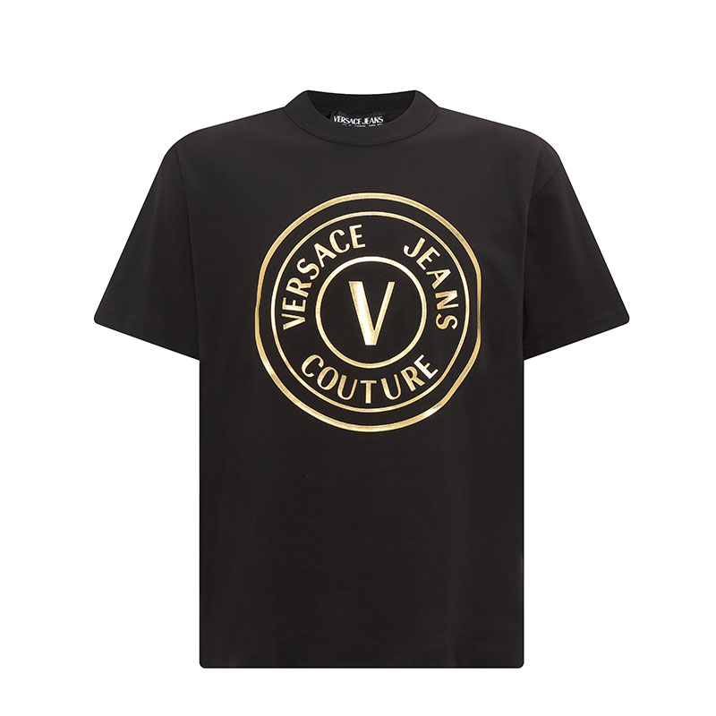 VERSACE/范思哲23年夏季新品经典款圆形印花短袖T恤时尚圆领上衣