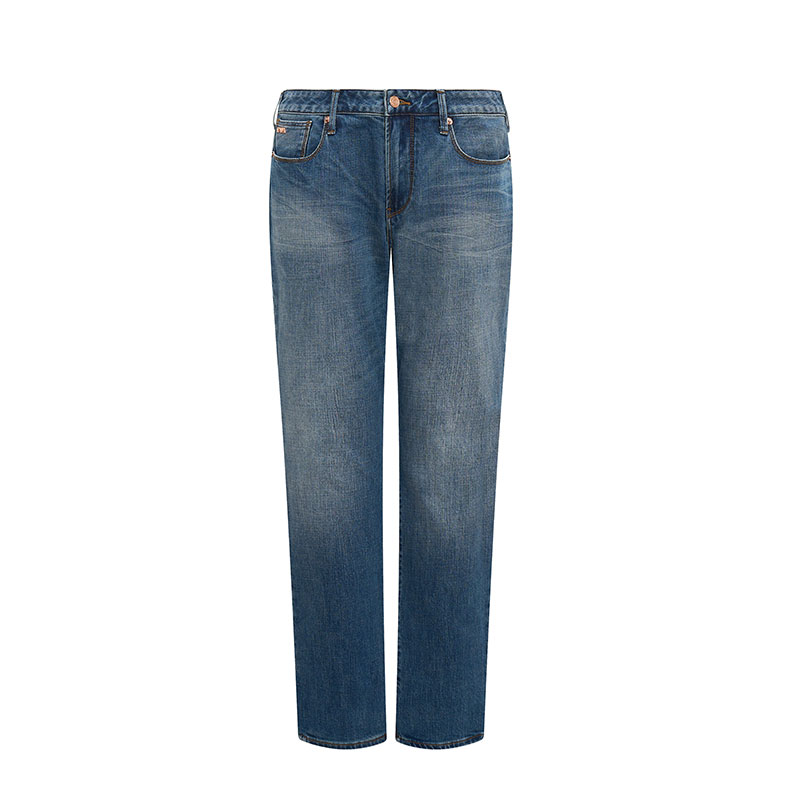 EMPORIO ARMANI/阿玛尼23年秋冬新品时尚紧身牛仔裤直筒长裤裤子