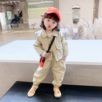 Весенний детский осенний джинсовый комплект, коллекция 2023, в корейском стиле, в западном стиле, детская одежда