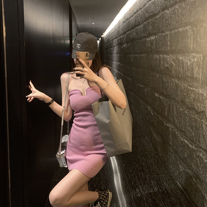 KKKSTUDIO名媛抹胸连衣裙女