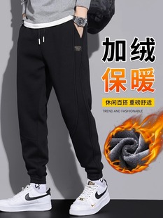 香港2025冬季黑色运动卫裤男款束脚裤工装裤春秋款哈伦休闲裤子