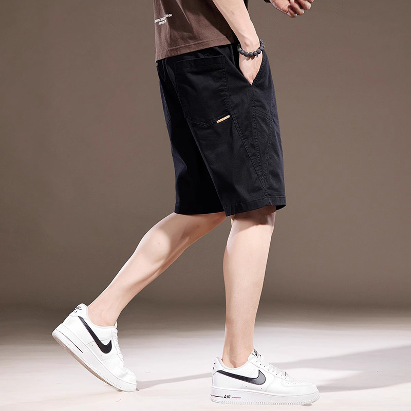 香港纯棉休闲工装短裤男2025夏季薄款潮牌宽松直筒透气五分中裤子