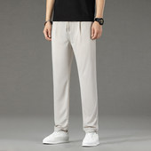 新款 莱赛尔天丝休闲休男式 薄款 2026夏季 冰爽透气垂感直筒宽松裤 子