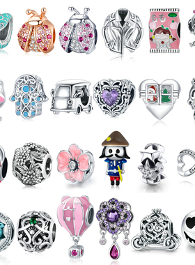 原创电镀蓝色灵蛇diy手链串珠 复古奢华动物青蛙珠子配饰瓢虫银饰