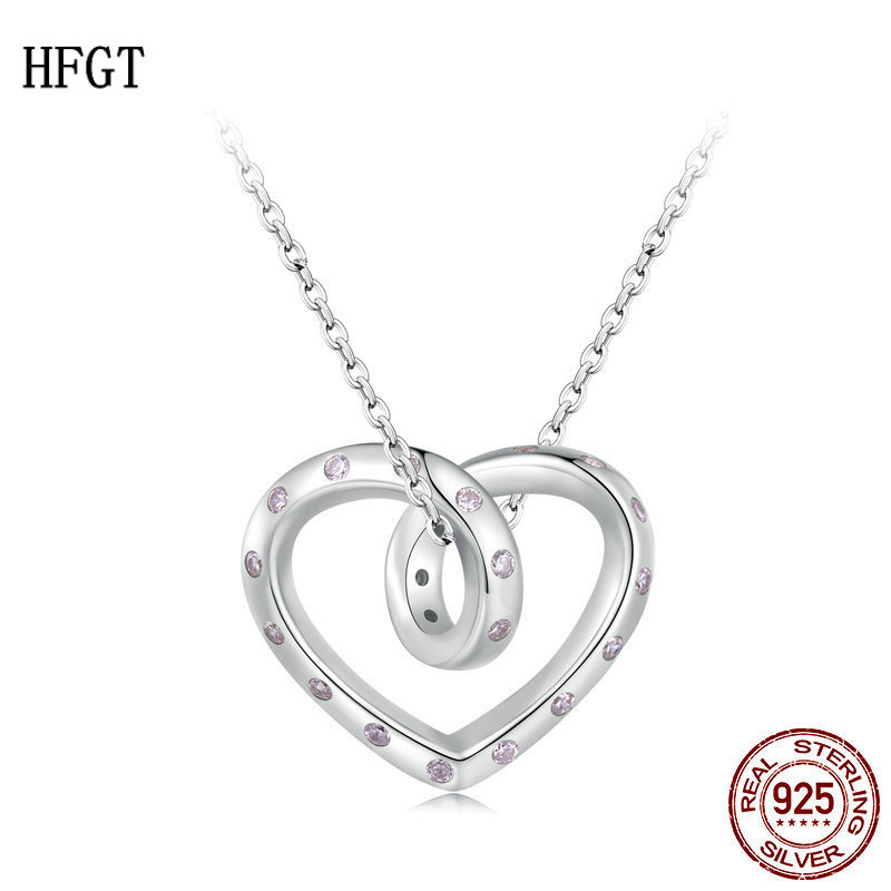 欧美高端原创缠绕之心项链女 经典爱心s925纯银锁骨链情人节礼物