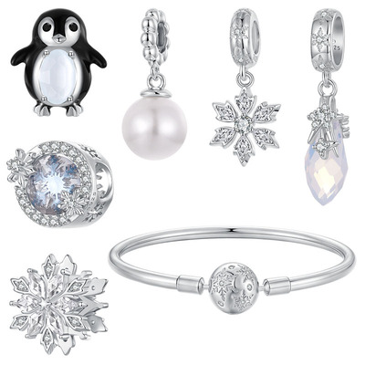 原创冬季雪花系列串珠组合s925纯