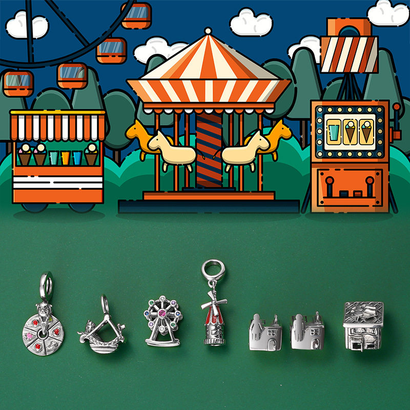 欧美925纯银珠子新款创意游乐园系列串珠吊坠DIY配件散珠银饰品,饰品/流行首饰/时尚饰品新,其他DIY饰品配件,淘宝优惠券,粉丝福利购,淘宝优惠卷