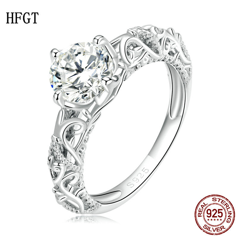 原创镀白金奢华设计花纹戒指 华丽优雅闪耀925银指环小众高级感女