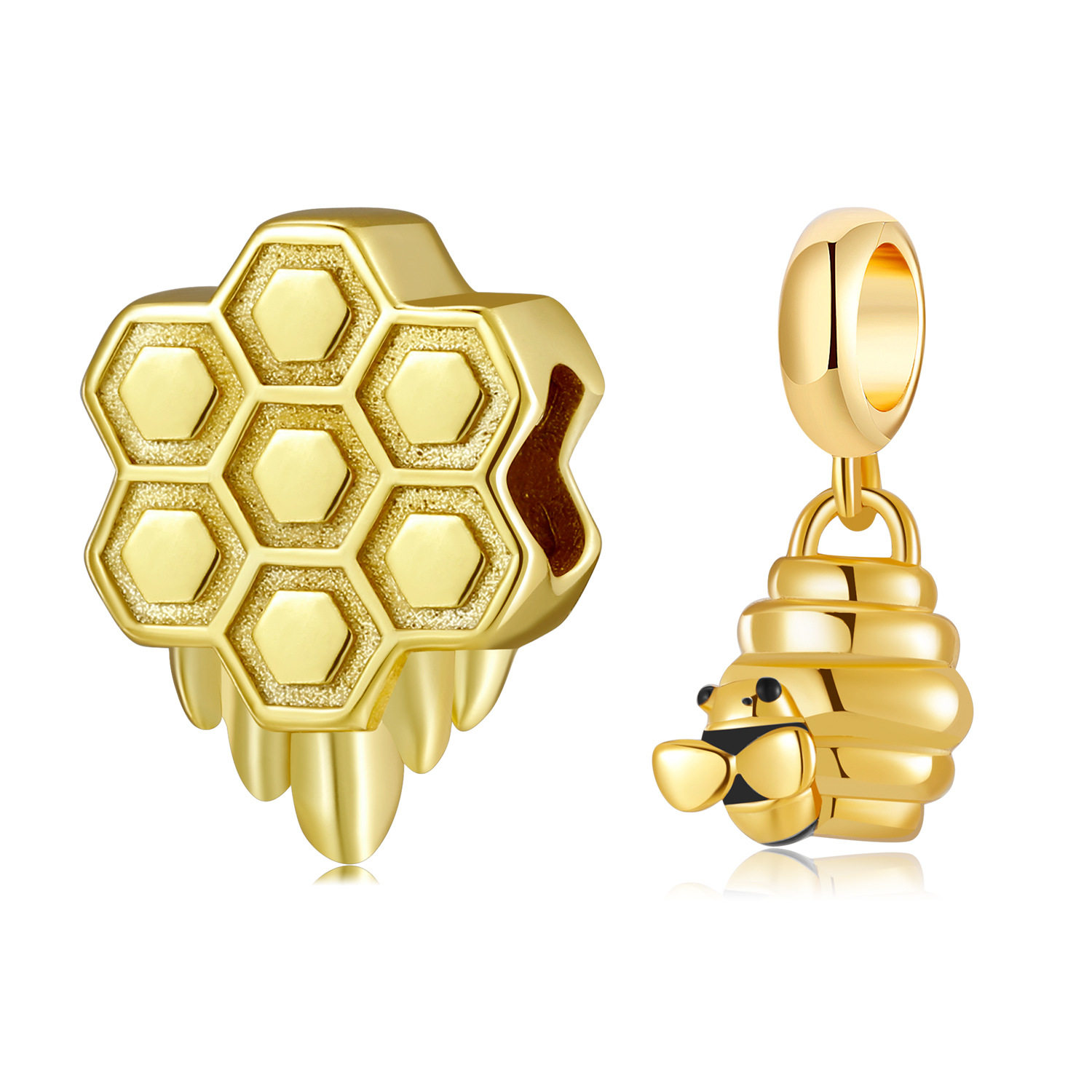 欧美高端饰品S925纯银镀金串珠吊坠蜜蜂蜂巢珠子手链diy配件散珠,饰品/流行首饰/时尚饰品新,其他DIY饰品配件,淘宝优惠券,粉丝福利购,淘宝优惠卷