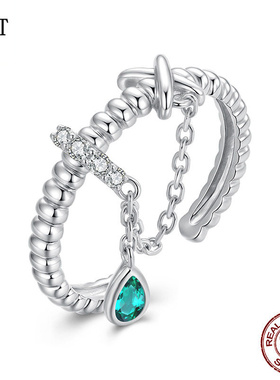 原创肌理设计感s925纯银开口戒指