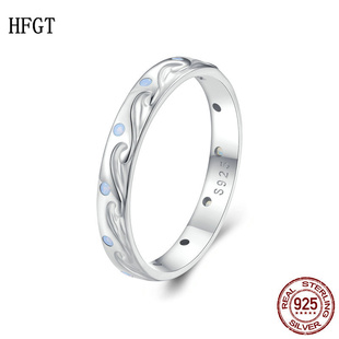 新款澳宝s925纯银海浪戒指 简约小众浪花肌理指环波浪海洋手饰女