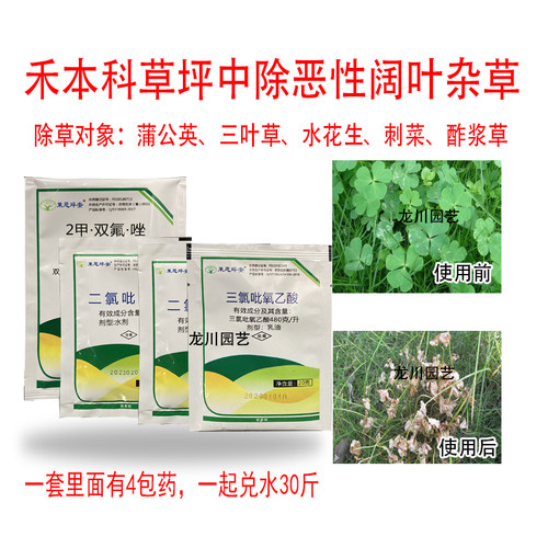 草坪除草剂坪安星阔马尼拉狗牙根草坪杀蒲公英刺菜水花生阔叶杂草
