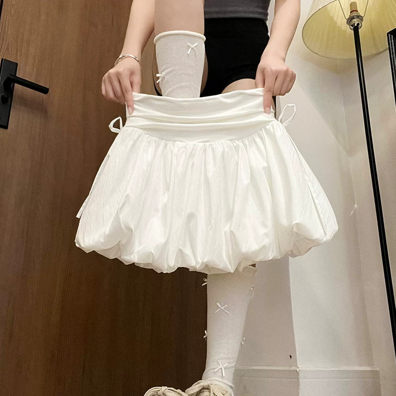 白色显瘦遮肉花苞裙裤女夏季2026