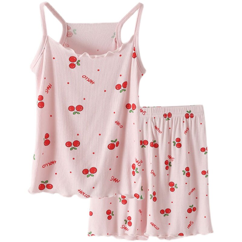 BABY VEST SET SUMMER LOUNGEWEAR SUSPENDERS THIN MODAL CLOTHES CHILDRENS GIRLS SHORTS PAJAMAS TWO-PIECE SET