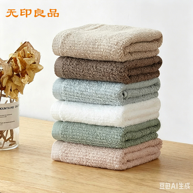 无印良品全棉方形小毛巾图片