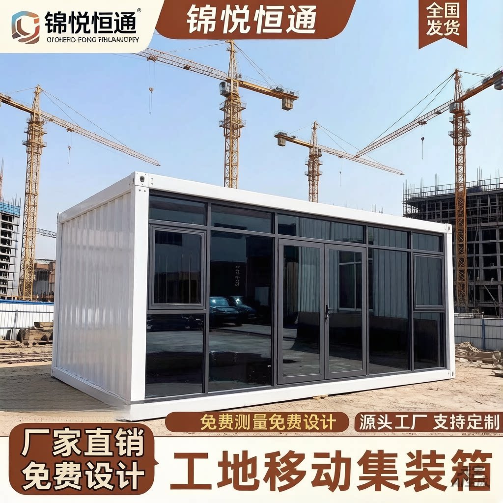 现代集装箱房玻璃房办公室移动商铺展厅阳光房定制钢结构活动板房