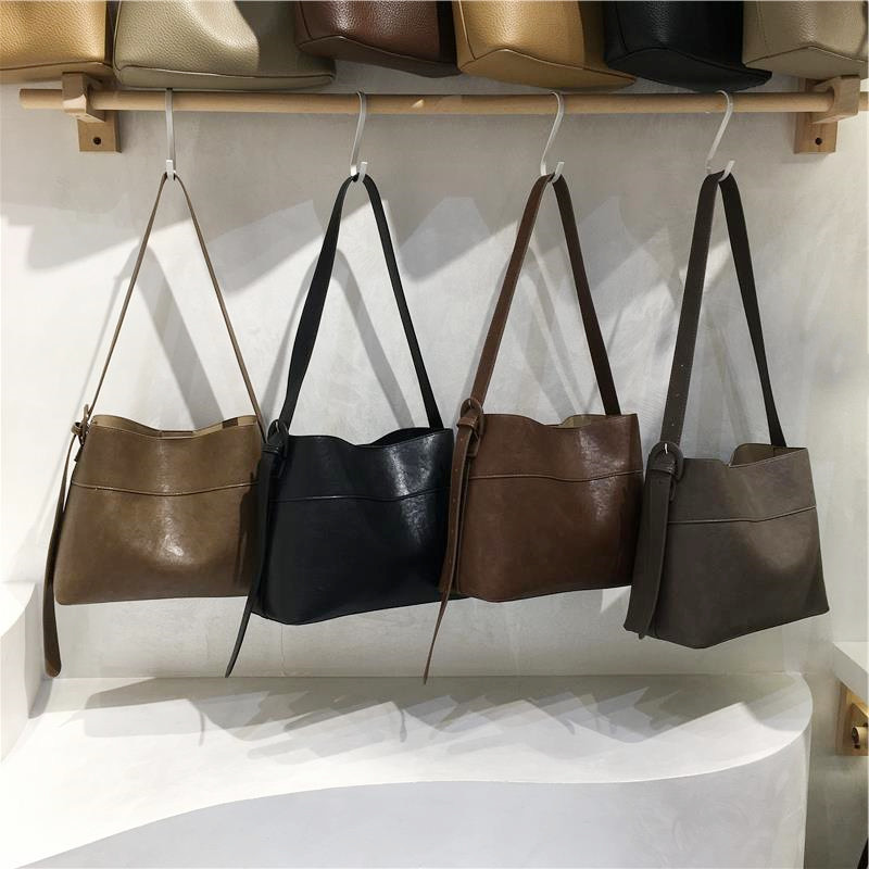 小脏柜 韩版小众高级简约百搭通勤宽肩带复古单肩斜挎子母托特包,箱包皮具/热销女包/男包,通用款女包,淘宝优惠券,粉丝福利购,淘宝优惠卷