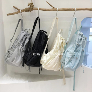 小脏柜 韩版小众ins男女双肩包通勤户外网球包抽绳运动羽毛球背包
