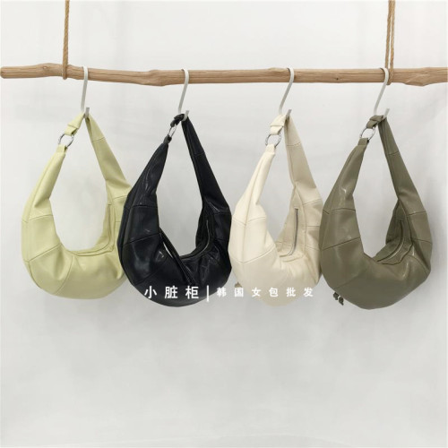 小脏柜 韩国小众ins牛角包休闲手提腋下饺子包高级质感单肩可颂包