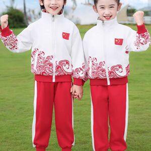 中小学生运动会开幕式服装一年级班服幼儿园园服秋冬季国庆中国风