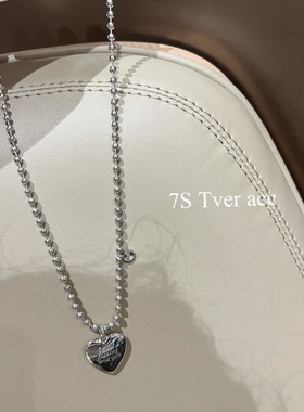Tveracc 韩国进口正品爱心项链女轻奢小众高级感锁骨链 毛衣链