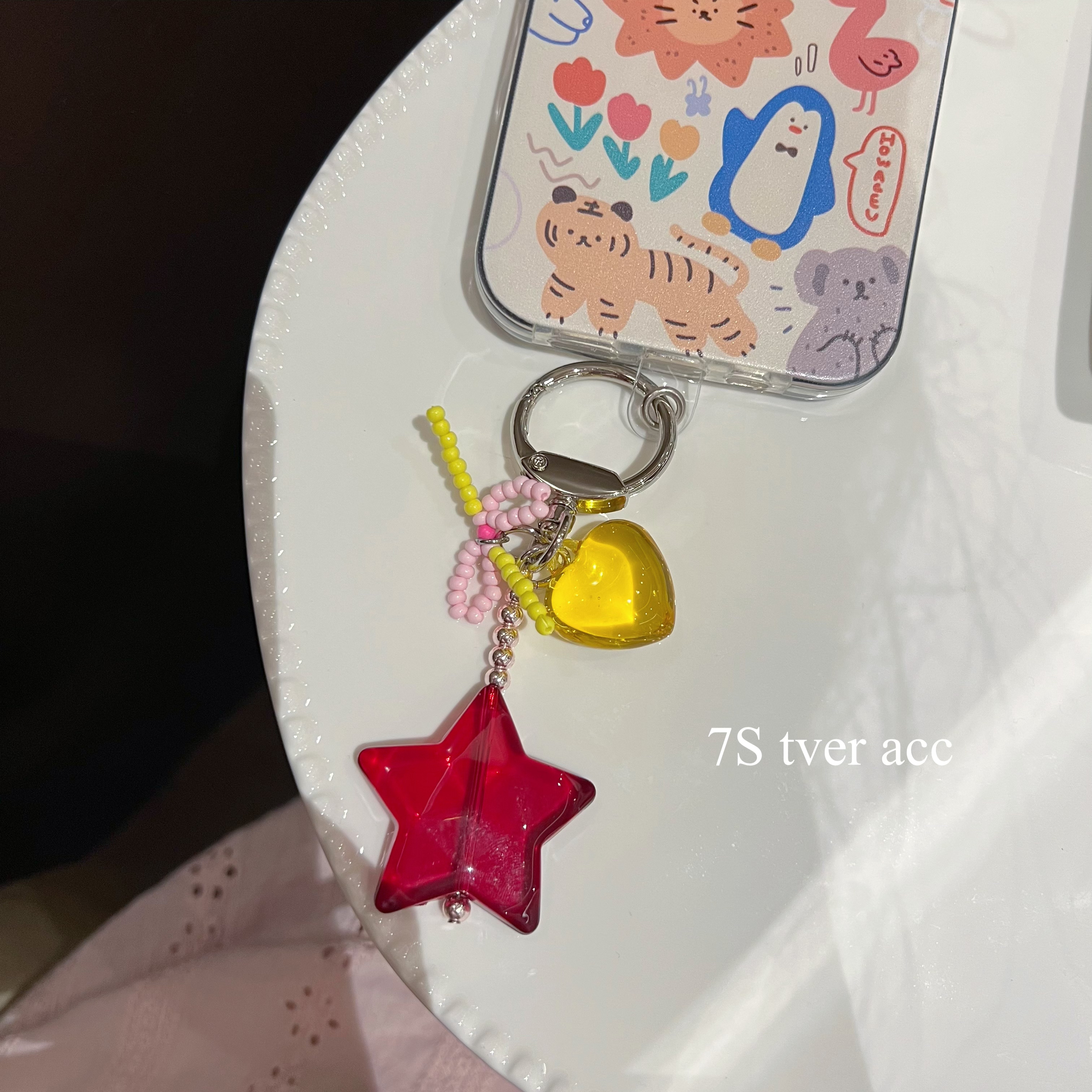 韩代正品星星爱心钥匙扣手机链挂件