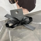 tver Acc韩国仿皮黑色蝴蝶结发夹刘海夹发饰四季 百搭侧边夹