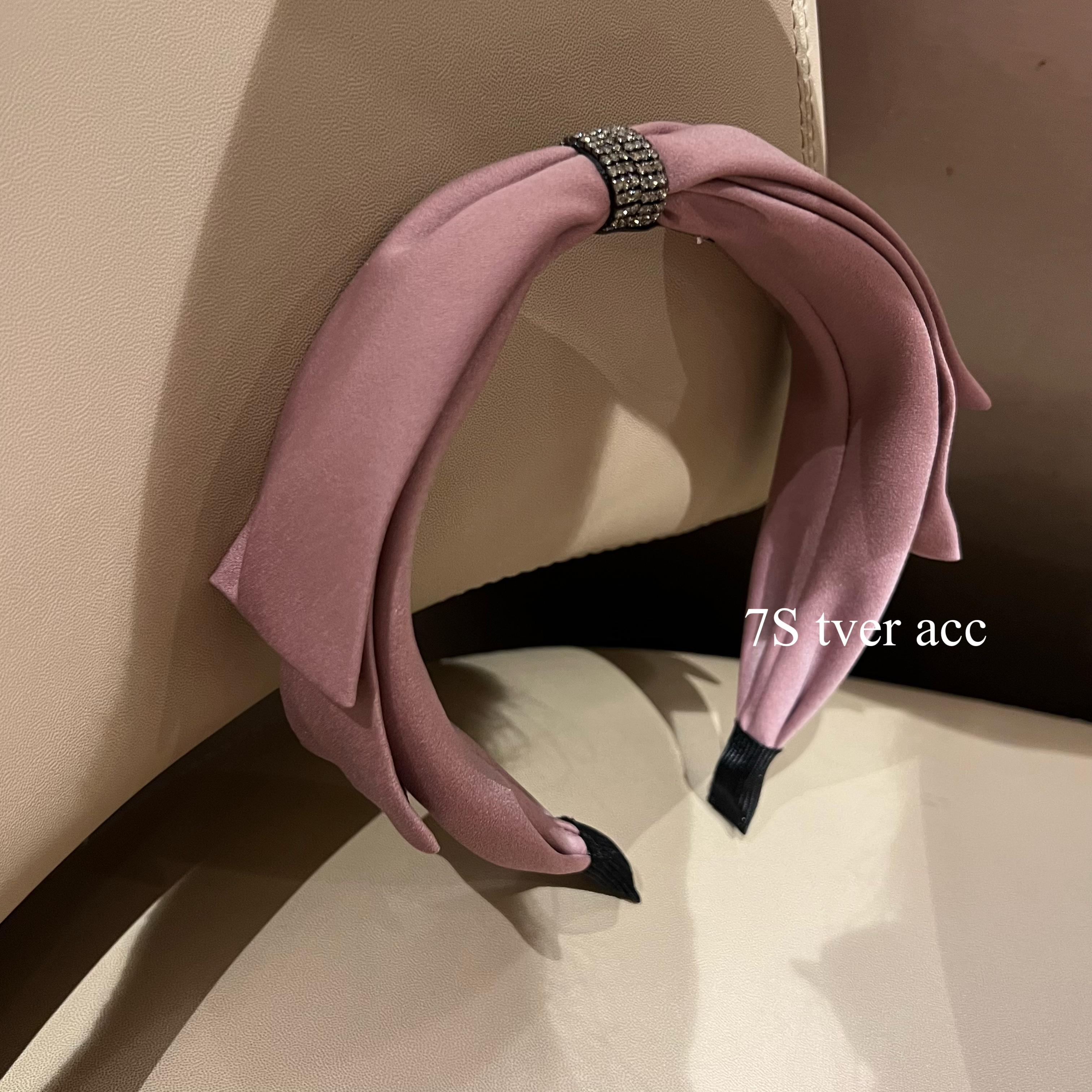 现韩国进口粉缎面蝴蝶结发箍女 阿豆专柜同款头箍发饰