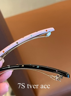 tver Acc韩国进口细长彩钻发夹 一字夹侧发饰简约精致